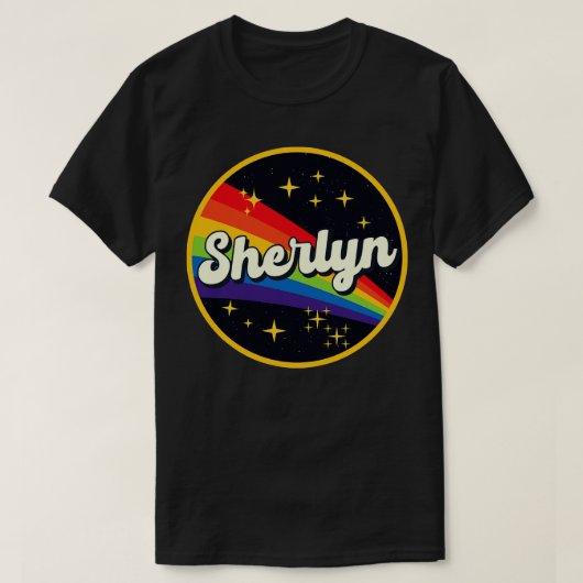 Sherlyn Rainbow in Space Vintag Style T-Shirt (Design vorne)
