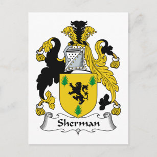 Sherman Familienwappen Postkarte