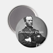 Sherman for Mayor - Round Magnet (Vorderseite/Rückseite)