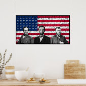 Sherman, Lincoln und Grant mit schwarzer Grenze Poster (Küche)
