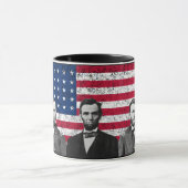Sherman, Lincoln und Grant mit schwarzer Grenze Tasse (Zentrum)