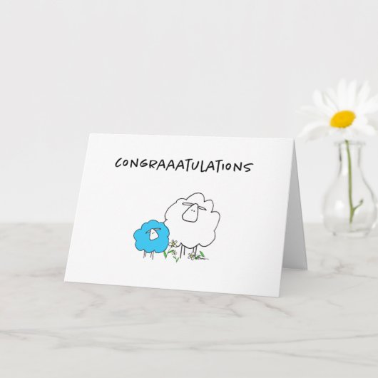 Sherman the Sheep (Blue) New Baby Greeting Card Karte (Kleine Pflanze)