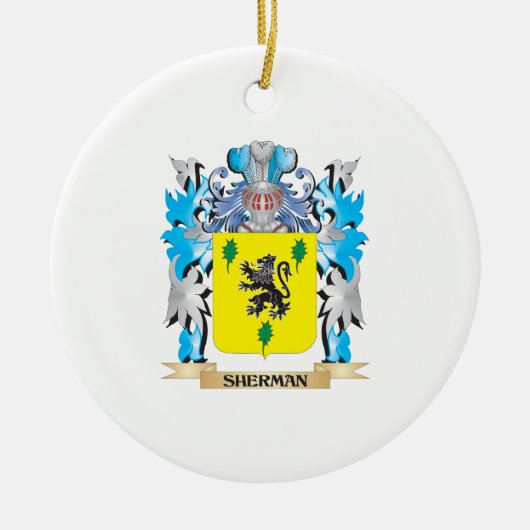 Sherman-Wappen - Familienwappen Keramikornament (Vorne)