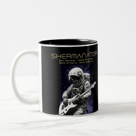 SHERMANATOR Band-Mitglieder Zweifarbige Tasse (Links)