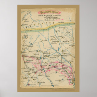 Shermans März von Atlanta zum Meer Poster