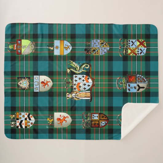 Sherpa Blanken Throw Ferguson Clan Wappen Sherpadecke (Vorderseite (Horizontal))