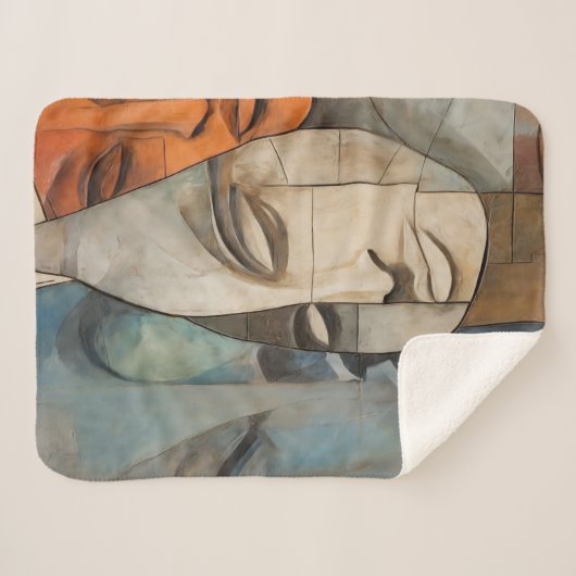 Sherpa Blanket Abstrakte Sorrow Art Sherpadecke (Vorderseite (Horizontal))