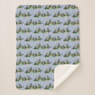 Sherpa Blanket (Blau), Afrikanischer Papagei-Party Sherpadecke