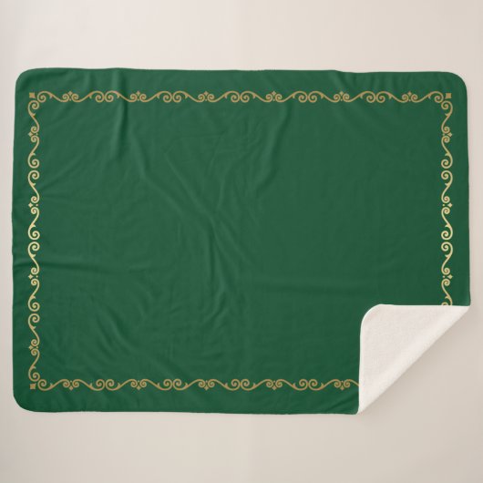 Sherpa Blanket-Emerald Custom Monogramme Sherpadecke (Vorderseite (Horizontal))