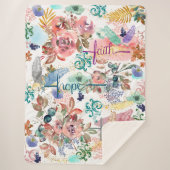 Sherpa Blanket Faith Hope Liebe Sherpadecke (Vorderseite)