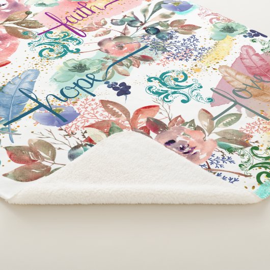 Sherpa Blanket Faith Hope Liebe Sherpadecke (3/4)