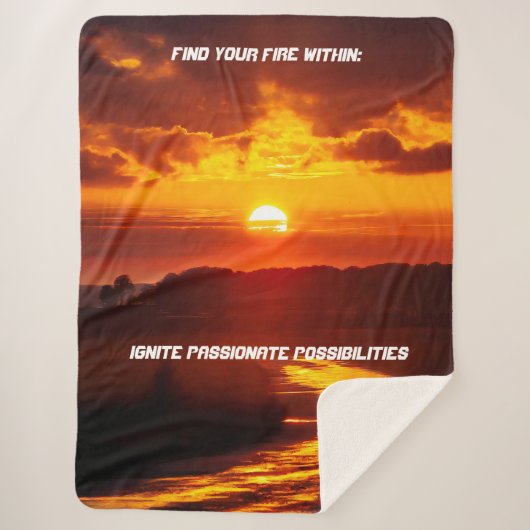 Sherpa Blanket: "Finde dein Feuer im Inneren" Sherpadecke (Vorderseite)