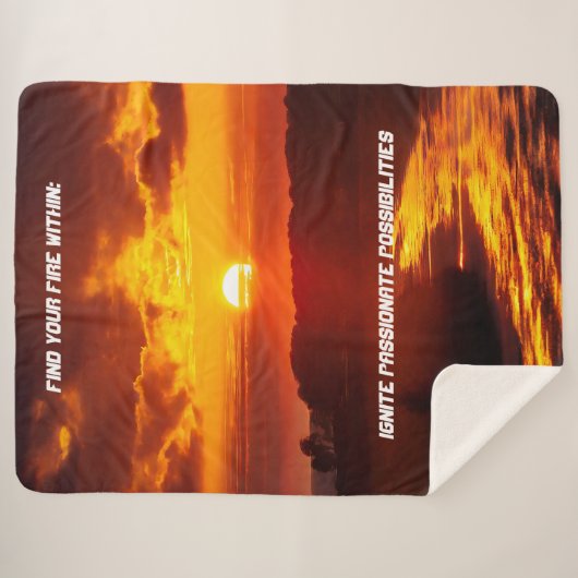Sherpa Blanket: "Finde dein Feuer im Inneren" Sherpadecke (Vorderseite (Horizontal))