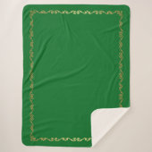 Sherpa Blanket-Jade & Gold Scroll Print Sherpadecke (Vorderseite)