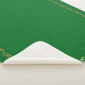 Sherpa Blanket-Jade & Gold Scroll Print Sherpadecke (3/4)