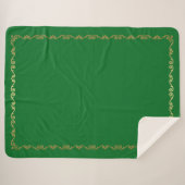 Sherpa Blanket-Jade & Gold Scroll Print Sherpadecke (Vorderseite (Horizontal))