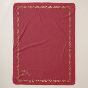 Sherpa Blanket-Jester Red Custom Monogram Sherpadecke