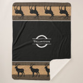 Sherpa Blanket-Large-Black Yellowstone Elch Sherpadecke (Vorderseite)