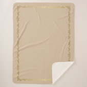 Sherpa Blanket-Large-Champagne & Gold Scroll Print Sherpadecke (Vorderseite)