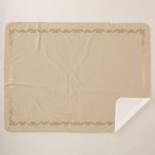Sherpa Blanket-Large-Champagne & Gold Scroll Print Sherpadecke (Vorderseite (Horizontal))