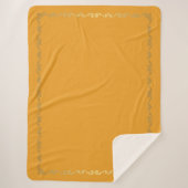 Sherpa Blanket-Large-Mango & Gold Scroll Print Sherpadecke (Vorderseite)