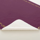Sherpa Blanket-Large-Plum Wein & Gold Scroll Print Sherpadecke (3/4)