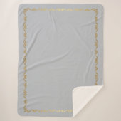 Sherpa Blanket-Large-Silver & Gold Scroll Print Sherpadecke (Vorderseite)