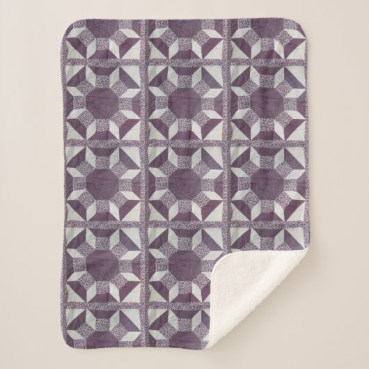 Sherpa Blanket - Lila Quilt-Muster Sherpadecke (Vorderseite)