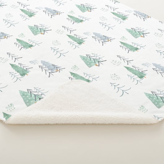 Sherpa Blanket (Medium) - Christmas Trees Pattern Sherpadecke (3/4)
