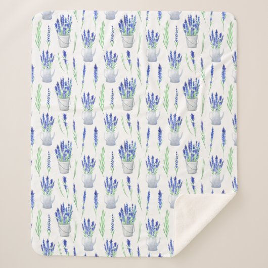 Sherpa Blanket (Medium) - Lavender Pattern Sherpadecke (Vorderseite)