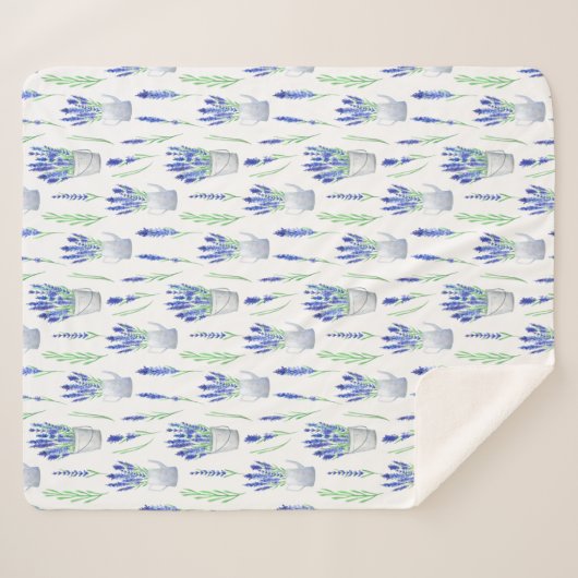 Sherpa Blanket (Medium) - Lavender Pattern Sherpadecke (Vorderseite (Horizontal))