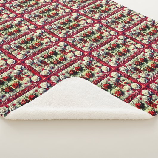Sherpa Blanket mit englischen Rose Design Sherpadecke (3/4)