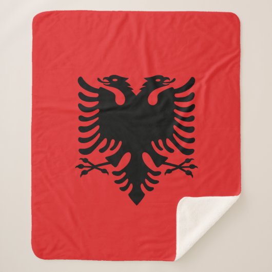 Sherpa Blanket mit Flagge Albaniens Sherpadecke (Vorderseite)
