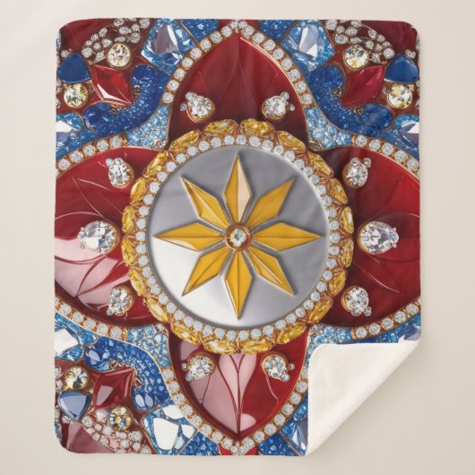 Sherpa Blanket mit kolumbianischem Farbdesign Sherpadecke (Vorderseite)