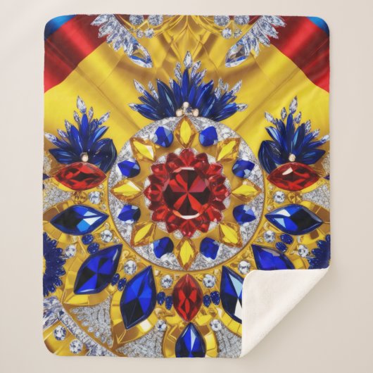 Sherpa Blanket mit rumänischem Farbdesign Sherpadecke (Vorderseite)