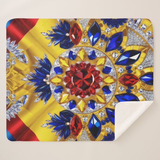 Sherpa Blanket mit rumänischem Farbdesign Sherpadecke (Vorderseite (Horizontal))