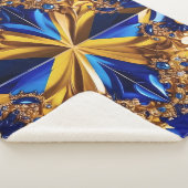 Sherpa Blanket mit Schweden Colors Design Sherpadecke (3/4)