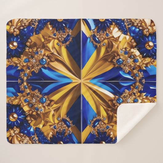 Sherpa Blanket mit Schweden Colors Design Sherpadecke (Vorderseite (Horizontal))