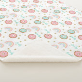 Sherpa Blanket Personalized Donut Rainbow Pattern Sherpadecke (3/4)