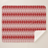Sherpa Blanket - Raute Muster in Rot Sherpadecke (Vorderseite (Horizontal))