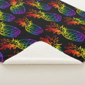 Sherpa Blanket Regenbogen Ananas Sherpadecke (3/4)