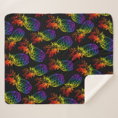 Sherpa Blanket Regenbogen Ananas Sherpadecke (Vorderseite (Horizontal))