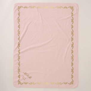 Sherpa Blanket Rosa benutzerdefinierte Monogramme Sherpadecke
