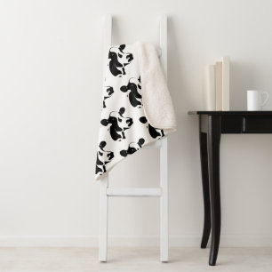 Sherpa Blanket-Schwarz und Weiße Kuh Sherpadecke