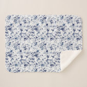 Sherpa Blanket (Small) - Blue & Grey Pattern Sherpadecke (Vorderseite (Horizontal))