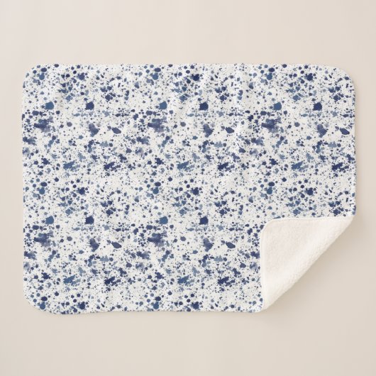 Sherpa Blanket (Small) - Blue & Grey Pattern Sherpadecke (Vorderseite (Horizontal))