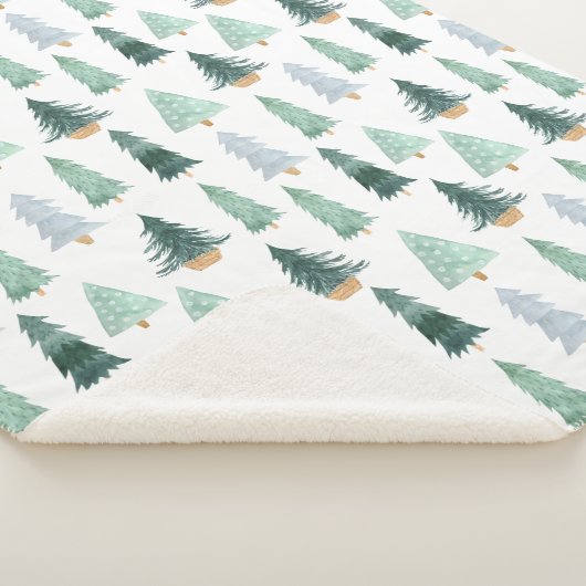 Sherpa Blanket (Small) - Christmas Trees Pattern Sherpadecke (3/4)