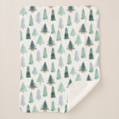 Sherpa Blanket (Small) - Christmas Trees Pattern Sherpadecke (Vorderseite)