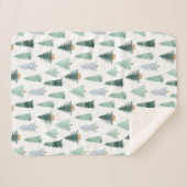 Sherpa Blanket (Small) - Christmas Trees Pattern Sherpadecke (Vorderseite (Horizontal))