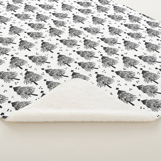 Sherpa Blanket (Small) - Christmas Trees Pattern Sherpadecke (3/4)